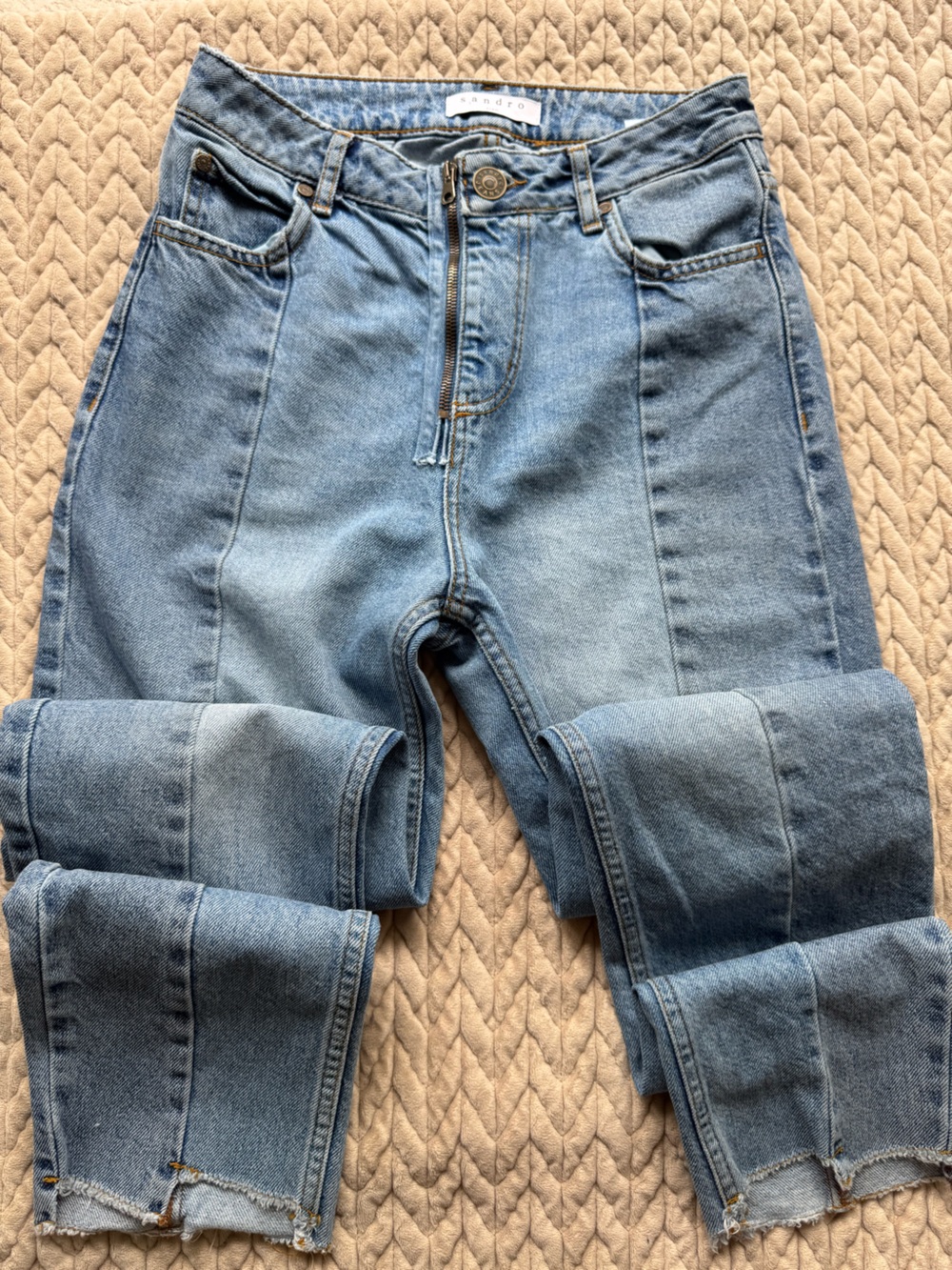 Sandro Light Blue Denim Jeans Overalls